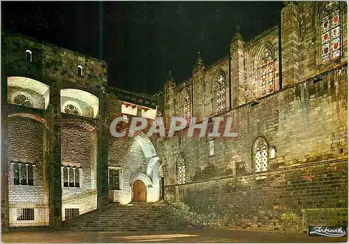 Cartes postales moderne Barcelona Quartier Gothique Place du Roi La Nuit