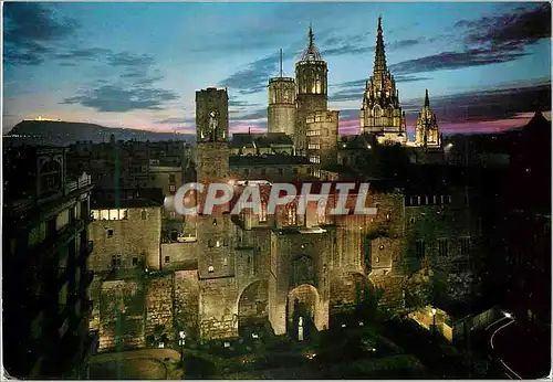 Cartes postales moderne Barcelona Quartier Gothique Place Berenguer Nuit