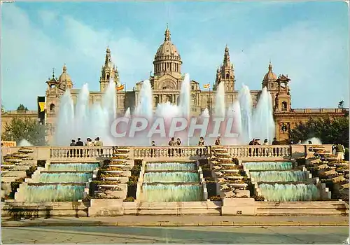 Cartes postales moderne Barcelona Montjuich Parc Fontaine Monumentale et Palace National