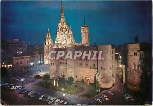 Cartes postales moderne Barcelona et Murailles Romaines Vue Nocturne