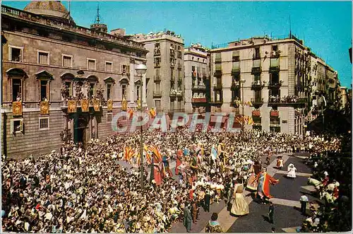 Moderne Karte Barcelona La Place Saint Jacques au Cours des Fetes