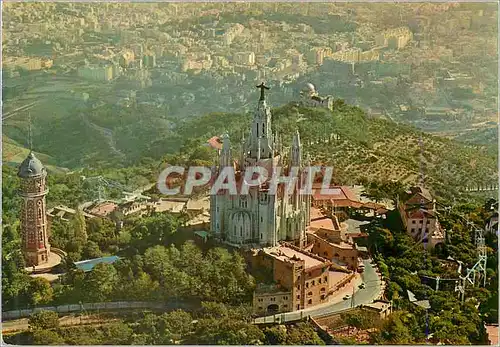 Cartes postales moderne Barcelona Basilique Expiatoire National du Sacre Coeur Vue Aerien