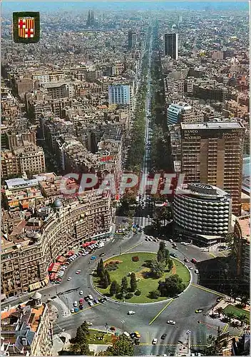 Moderne Karte Barcelona Place Caivo Sotelo et Diagonal Vue Aerienne