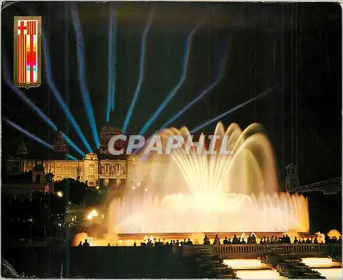 Cartes postales moderne Barcelona Fontaine Monumental du Parc de Montjuic Vue Nocturne