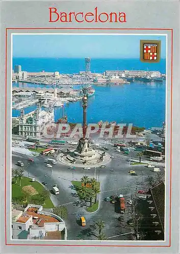 Cartes postales moderne Barcelona Monumenta Colon et Port