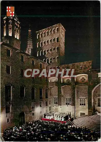 Cartes postales moderne Barcelona Quartier Gothique Place du Roi Vue Nocturne