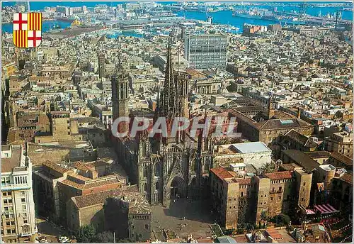 Moderne Karte Barcelona Cathedrale Place du Christ Roi Vue Aerienne