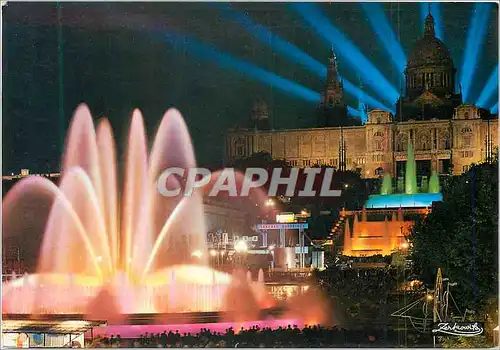 Cartes postales moderne Barcelona Parc de Montjuic Palais National de l'Art et Fontaine Monumental