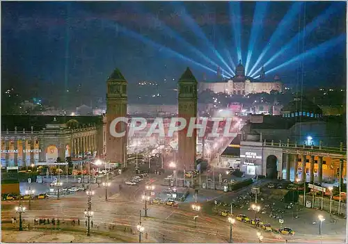 Cartes postales moderne Barcelona Pza Espana Poio National y Fte Monumental