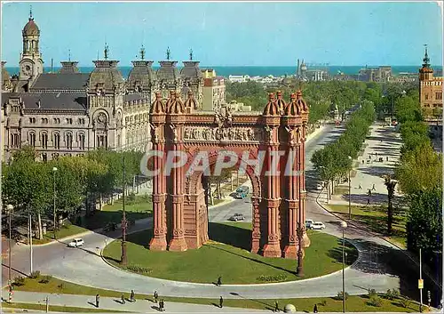 Moderne Karte Barcelona Arc du Triomphe Vers la Mer