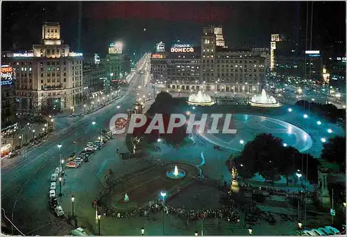 Cartes postales moderne Barcelona Place Catalogne La Nuit