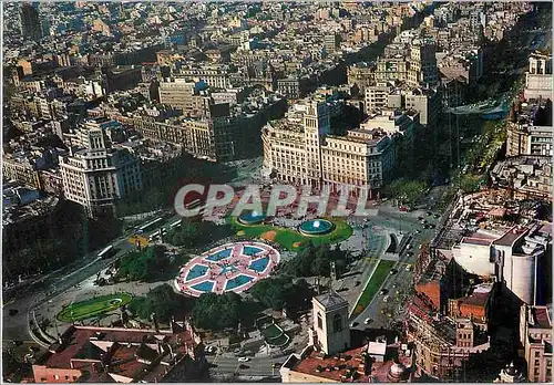 Cartes postales moderne Barcelona La Place de Catalogne Vue d'Avion