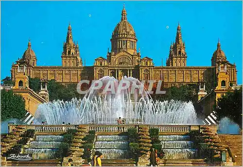 Cartes postales moderne Barcelona Parc de Montjuic Fontaine Monumentale et Palais National d'Art