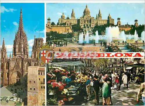 Cartes postales moderne Barcelona Catedral P National Ramblas de Las Flores