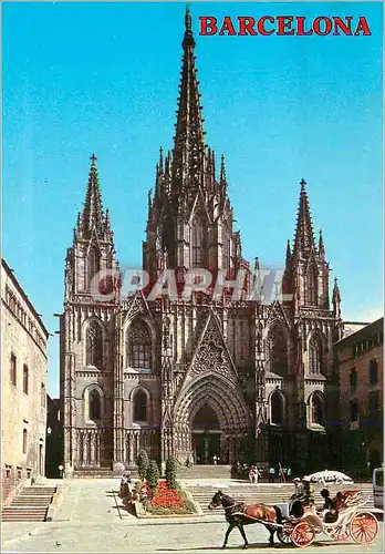 Cartes postales moderne Barcelona Facade de La cathedrale