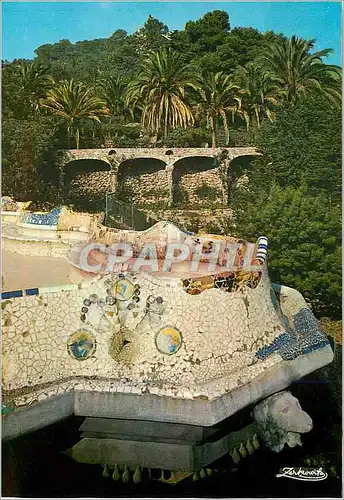 Cartes postales moderne Barcelona Parc Guell Terrasse