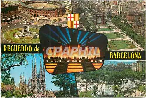 Moderne Karte Barcelona Recuerdo Beautes de la Ville