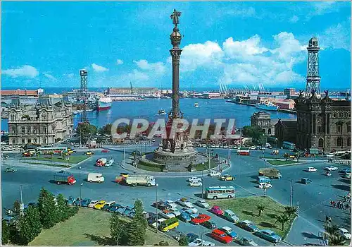 Cartes postales moderne Barcelona Monumental a Colomb et le Port