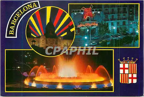 Cartes postales moderne Barcelona Belllezas de la Ciudad de Noche Beautes de la Ville Molino Moulin rouge