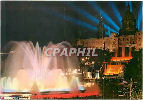 Cartes postales moderne Barcelona Parc de Montjuich Palais National de l'Art et Fontaine Monumentale