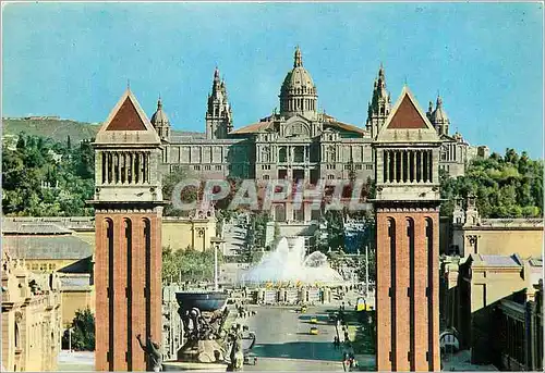 Cartes postales moderne Barcelona Entree de l'Exposition et palais National dans le Fond