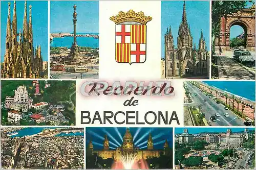 Moderne Karte Recuerdo de Barcelona