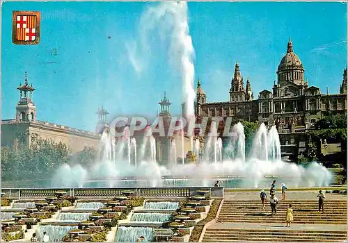Moderne Karte Barcelona Fontaine Monumental et Palais National de Montjuich