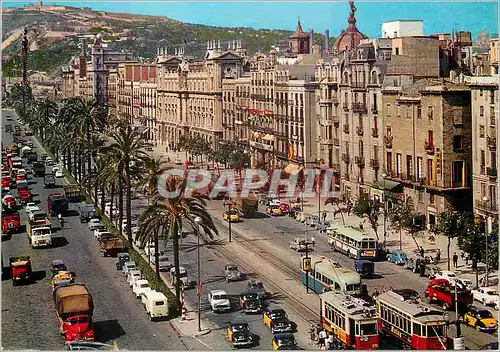Cartes postales moderne Barcelona Promenade de Colon Tramway