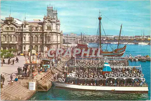 Cartes postales moderne Barcelona Porte de la Paix Caravelle Sa* Marie Bateau