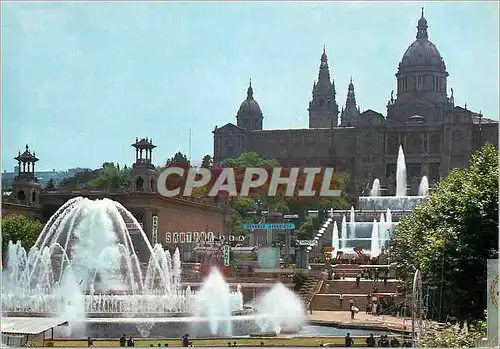 Cartes postales moderne Barcelona Parc de Montjuich Palais National de l'Art et Fountaine Monumentale