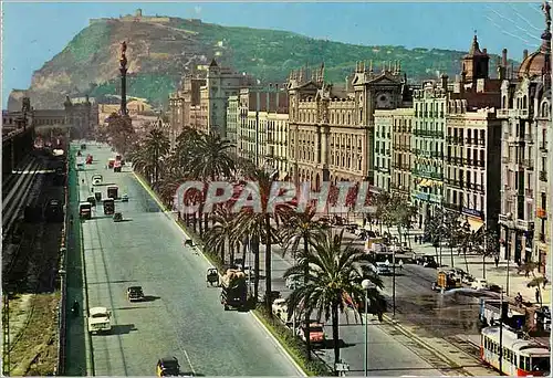 Cartes postales moderne Barcelona Avenue de colomb Au Fond Montjuich