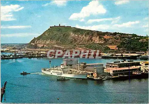 Cartes postales moderne Barcelona Port Gare Maritime et Montjuich Bateaux