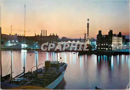 Cartes postales moderne Barcelona Atardecer Puerto Bateau