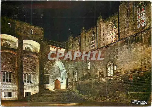 Cartes postales moderne Barcelona Quartier Gothique Place du Roi La Nuit