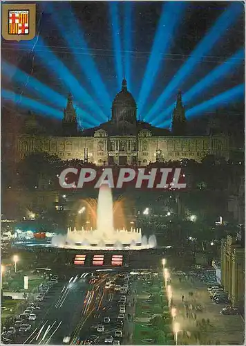 Cartes postales moderne Barcelona Fontaines et Palais National de Montjuich