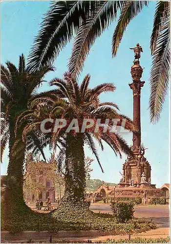 Moderne Karte Barcelona Monument a Colomb