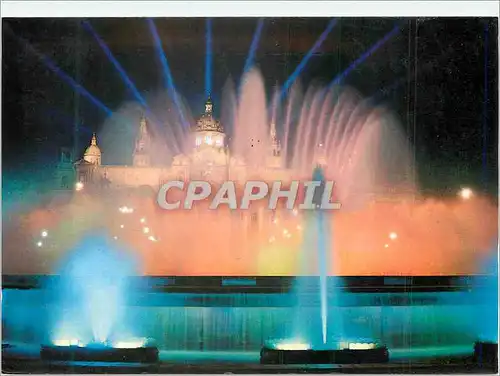 Cartes postales moderne Barcelona Montjuich Fontaine Monumentale Illuminee