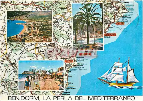 Moderne Karte Benidorm La Perla Del Mediterraneo