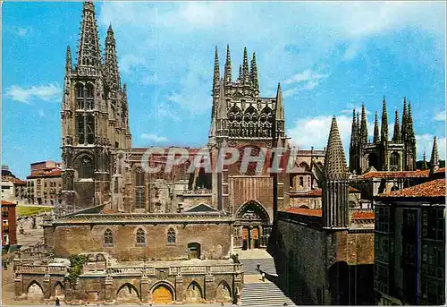 Moderne Karte Burgos La Cathedrale vue des la Place de la Sainte Vierge