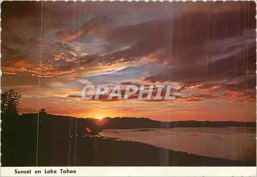 Moderne Karte Sunset on Lake Tahoe