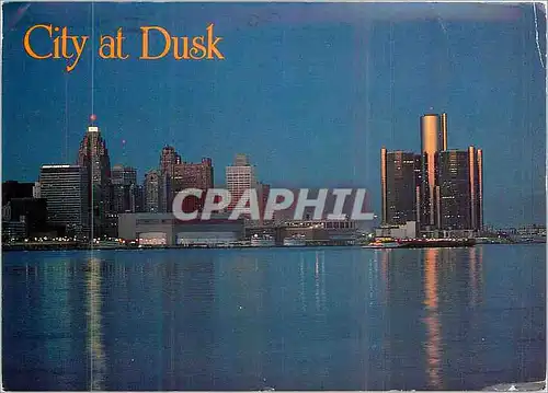 Cartes postales moderne city at Dusk Detroit Michigan