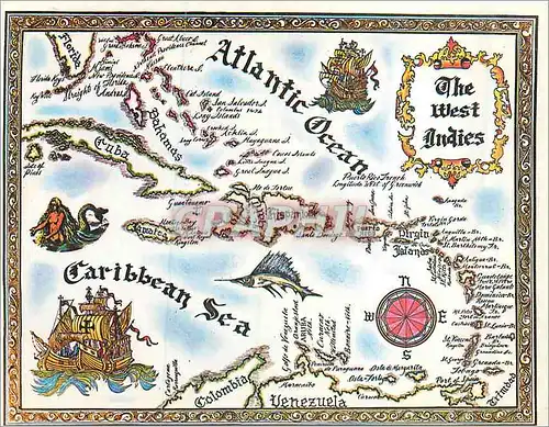 Moderne Karte Greeting from Sunny Caribbean