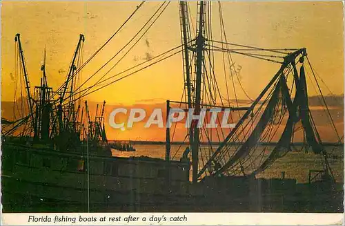 Moderne Karte Florida Fishing Boat at Rest After a Day's Catch Bateaux de peche