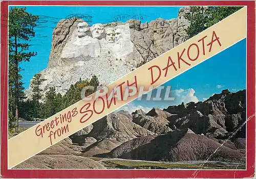 Moderne Karte Greeting from South Dakota