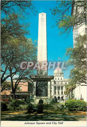 Moderne Karte Johnson Square and CIty Hall Savannah Georgia