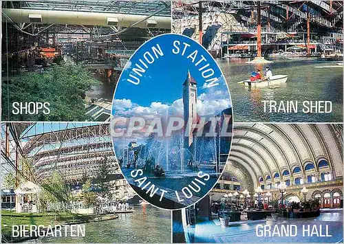 Cartes postales moderne Union Station Saint Louis Shops Biergarten Train Shed Grand Hall ST Luis Missouri