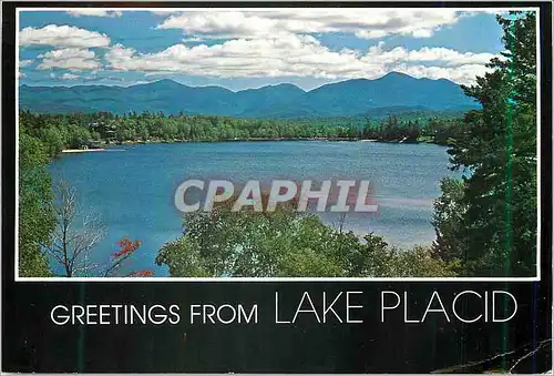 Moderne Karte Greetings from Lake Placid New York