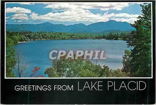 Moderne Karte Greetings from Lake Placid New York