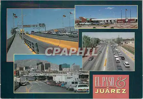 Moderne Karte El Paso Juarez International Border Crossing