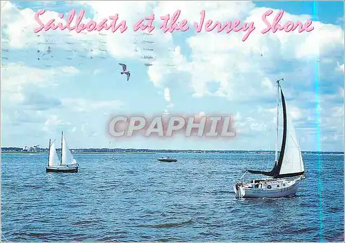 Moderne Karte Sailboats at the Jersey Shorre